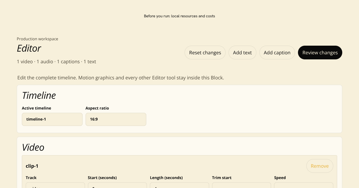 Editor Block preview