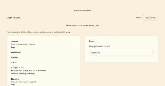 Export timeline preview