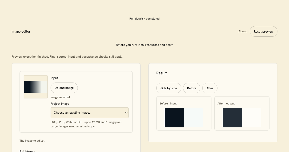 Image editor Block preview