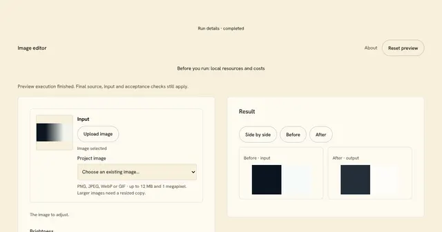 Image editor preview