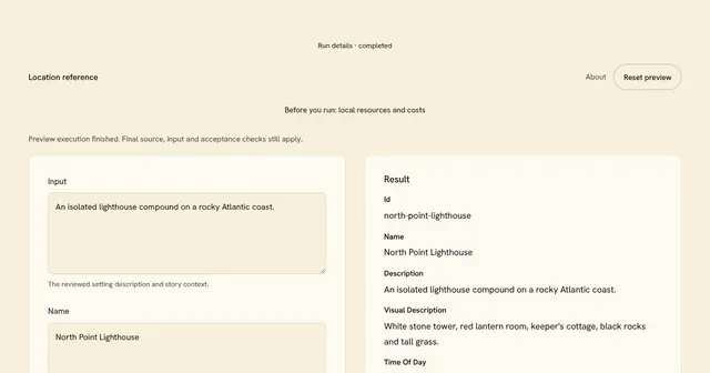 Location reference preview