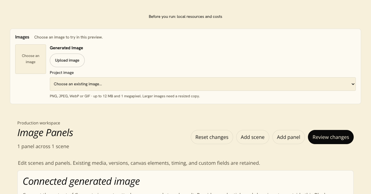 Image Panels Block preview
