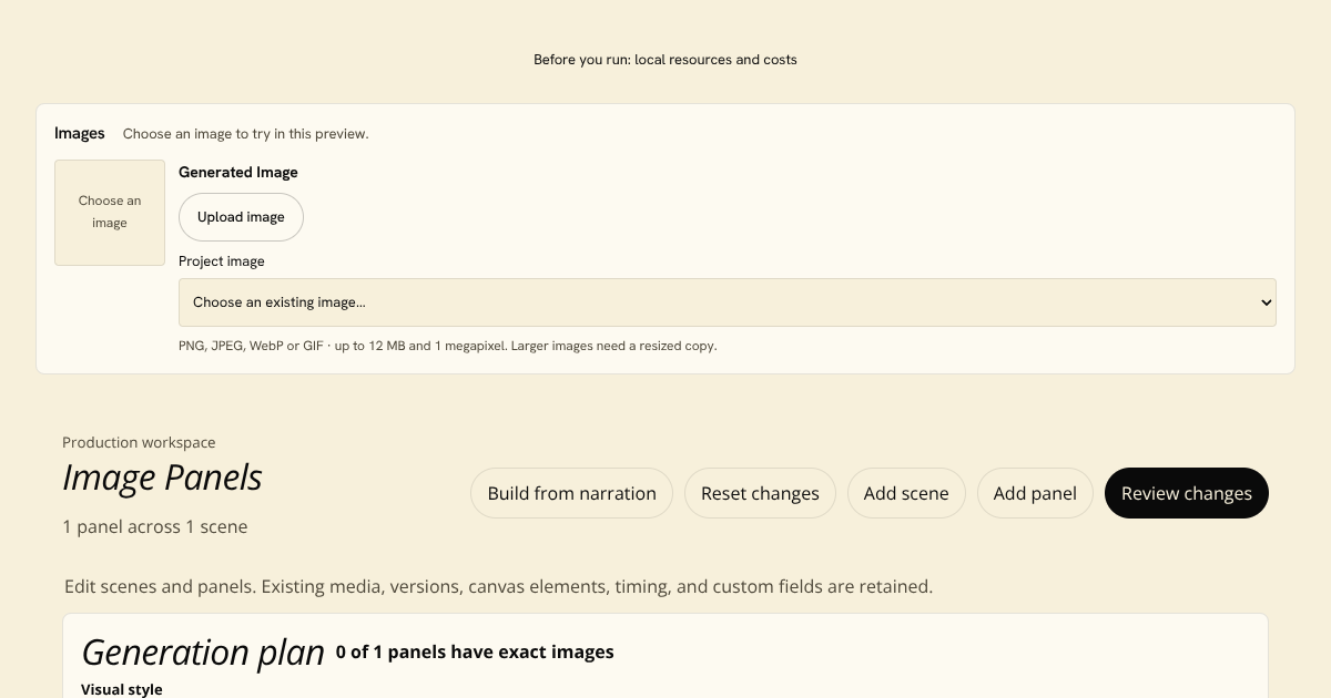 Image Panels Block preview
