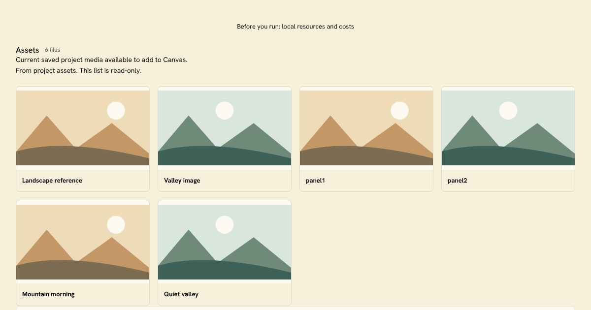 Canvas preview