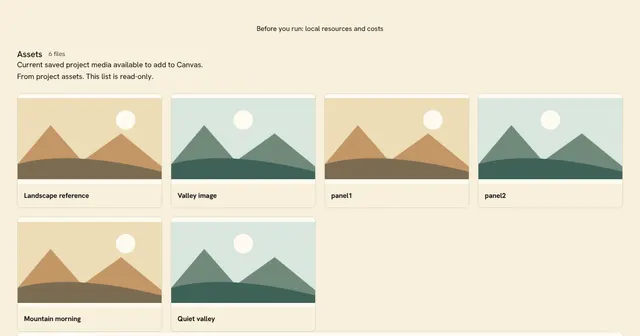 Canvas preview