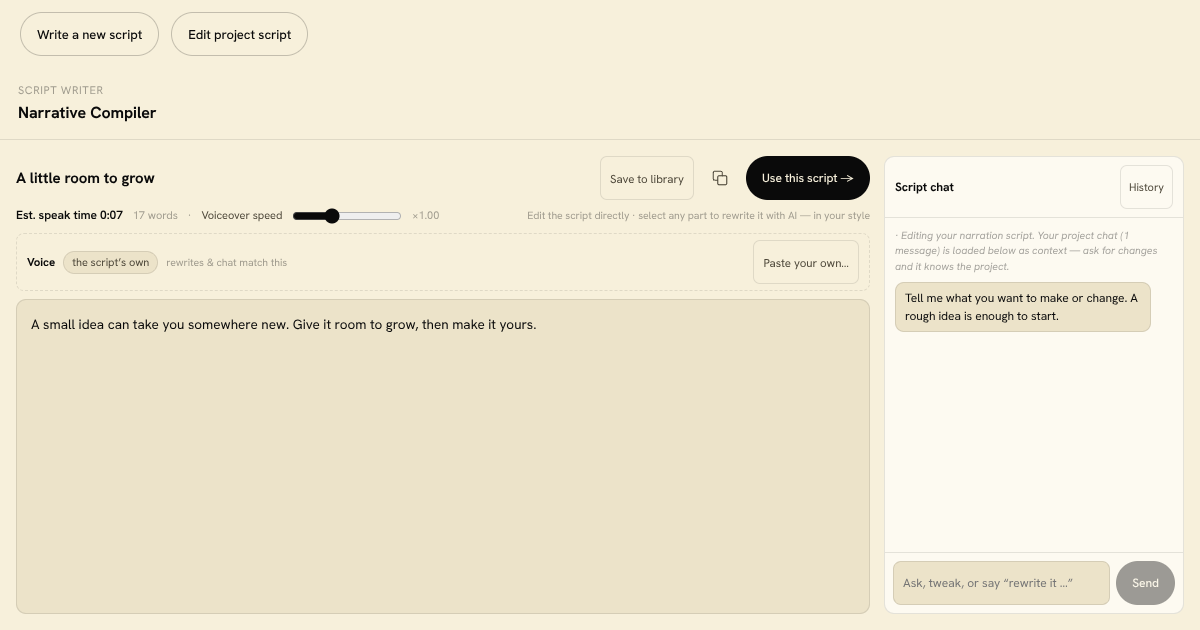 Script Writer Block preview