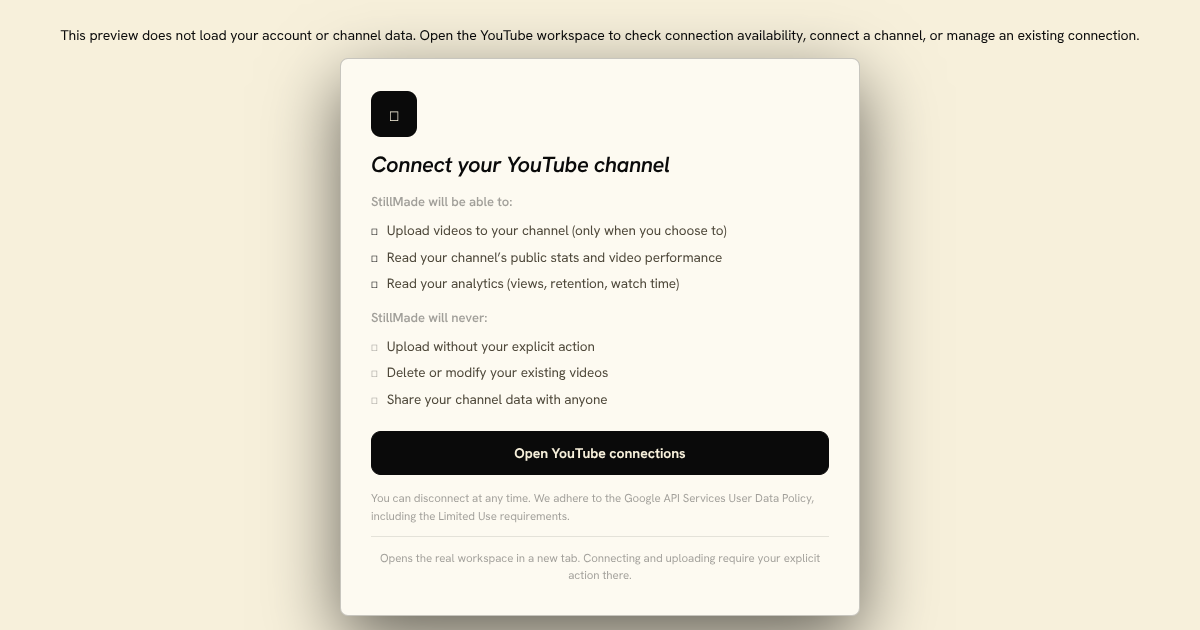 YouTube hub Block preview