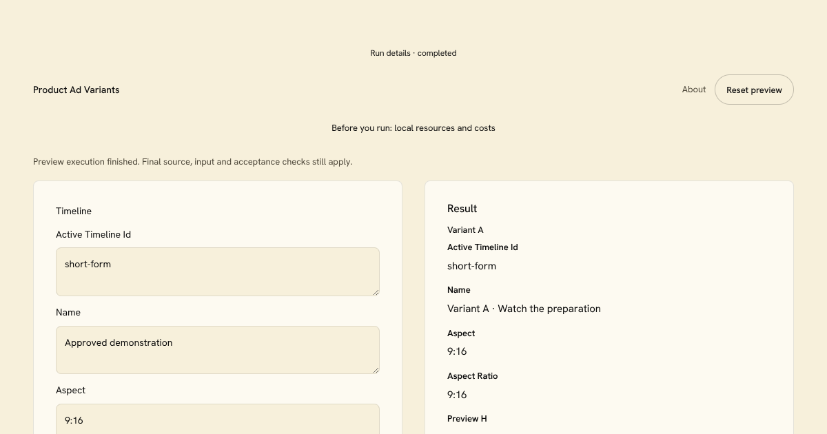 Product Ad Variants Block preview